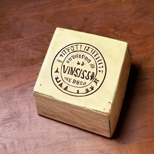 Image similar to vintage gift box for men, stamped with sealing wax, old school, wes anderson style