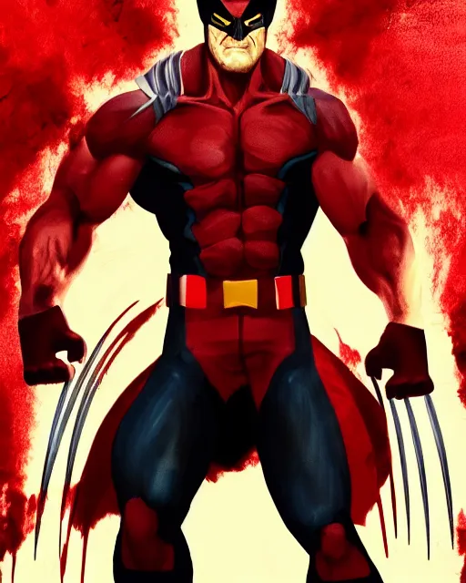 Prompt: beautiful digital painting of marvels wolverine, black and red color scheme, hyper realistic photo, 8 k., dramatic lighting, bloody