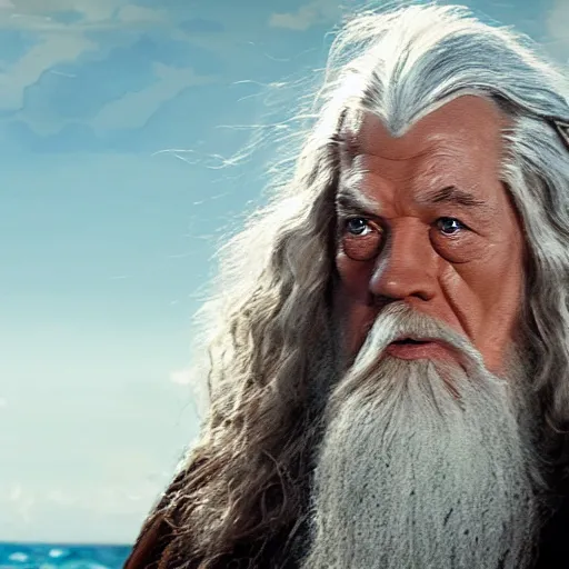 Prompt: Gandalf starring in Baywatch movie, 8k, photorealistic