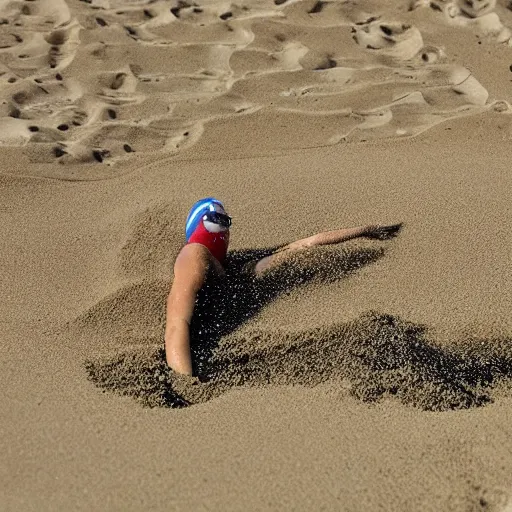 Image similar to olympic swimming in sand, instead of water there is sand, extremely coherent