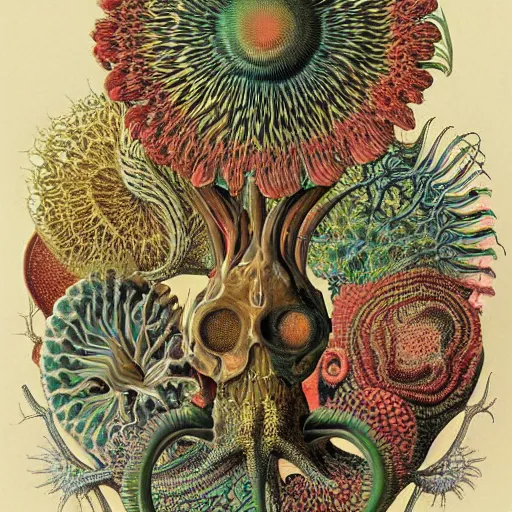 Prompt: artwork by Ernst Haeckel