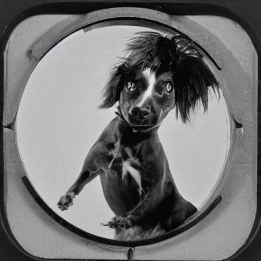 Image similar to a dog jumping up and down, film strip reel showing all frames