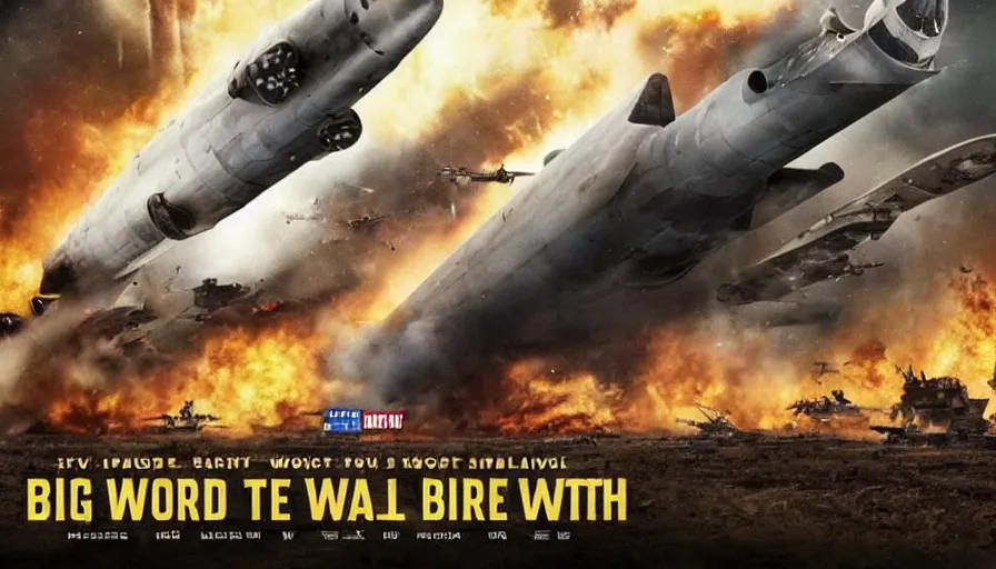 Prompt: big budget movie about a world war 2 spaceship battle