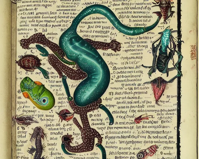 Image similar to bizarre bestiary of microcosmic creatures