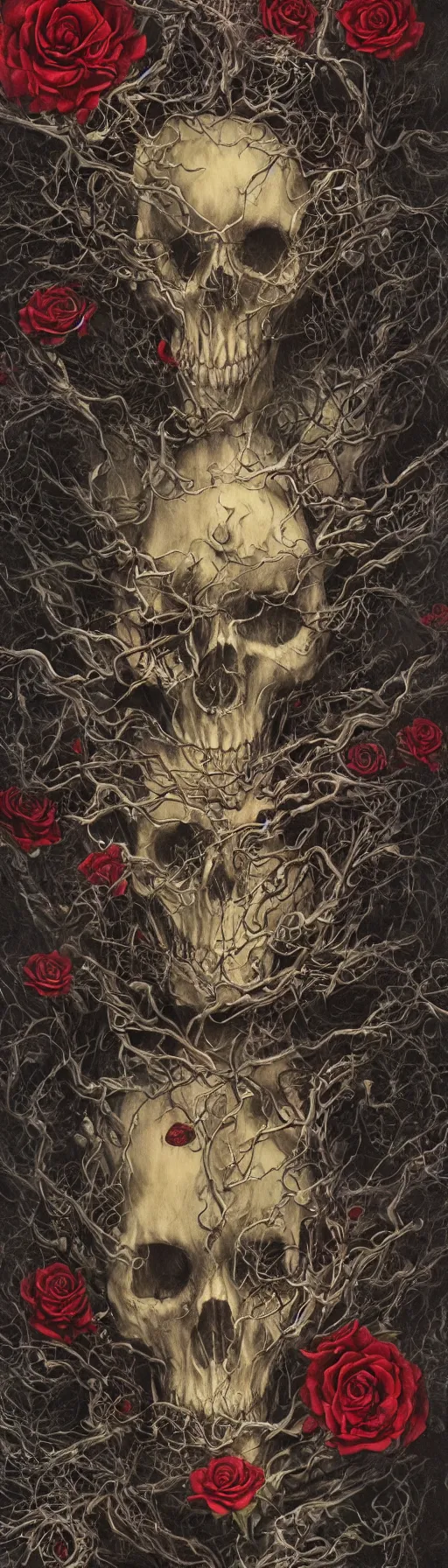 Image similar to the ghost in the machie, dense web of neurons firing, psychedelic lights and fog, skull and roses and gnr imagery, zdzislaw, ayami kojima, yamamoto, barclay shaw, karol bak, hyperrealist, 8 k