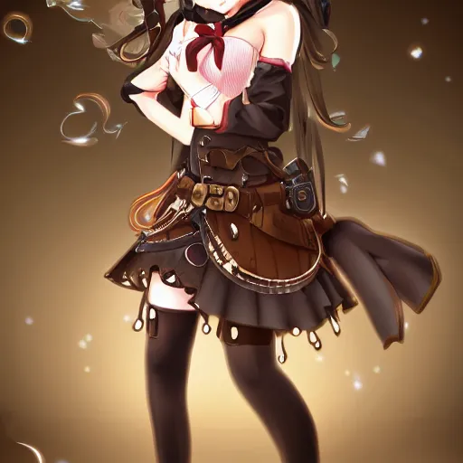 Image similar to cute anime steampunk girl full body full detail 4 k portrait