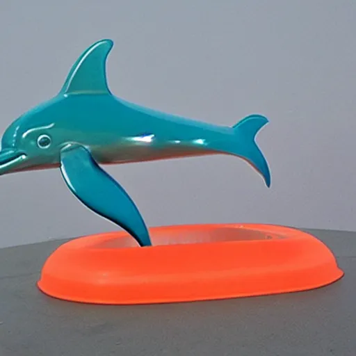 Prompt: a dolphin made of plastic