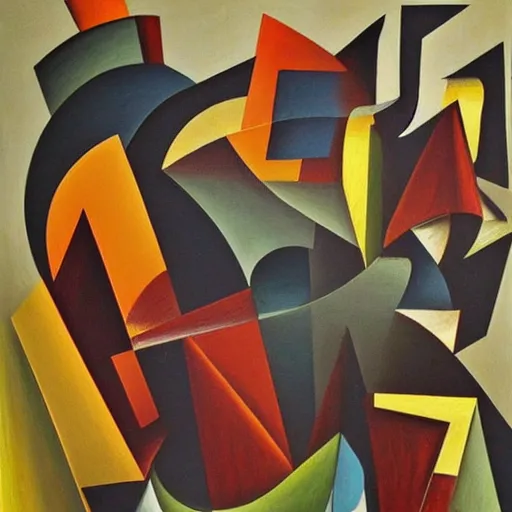 Image similar to intricate, amazing, abstract and / or modernism, cubism and / or romanticism, painting by sergi voltz