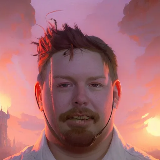 Image similar to Highly detailed portrait of fat Brian Armstrong, Stephen Bliss, unreal engine, fantasy art by Greg Rutkowski, Loish, Rhads, ferdinand knab, Makoto Shinkai and Lois van baarle, ilya kuvshinov, rossdraws, Tom Bagshaw, alphonse mucha, global illumination, radiant light, detailed and intricate environment