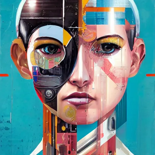 Image similar to portrait of female android, by sandra chevrier and fra angelico