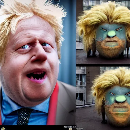 Image similar to snarf in Boris Johnson’s body, hyper realistic photography, 8k,