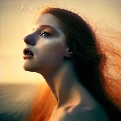 Prompt: photographic portrait of a stunningly beautiful english renaissance screaming banshee female in the hebrides in soft dreamy light at sunset, soft focus, contemporary fashion shoot, hasselblad nikon, in a denis villeneuve movie, by edward robert hughes, annie leibovitz and steve mccurry, david lazar, jimmy nelsson, hyperrealistic, perfect face