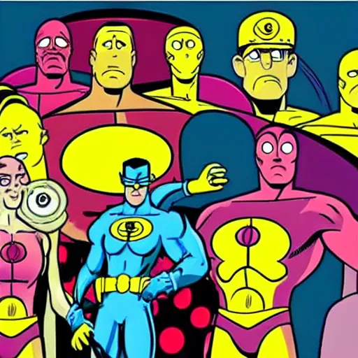 Prompt: Watchmen the Animated Series in the Style of an 80s Saturday Morning Cartoon