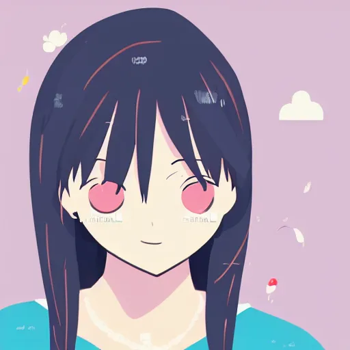 Image similar to a portrait of high school girl in the style of kyoto animation, Illustrator, in simple background, trending on pixiv