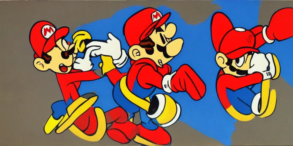 Image similar to retro oil portrait of Mario and Sonic at the 1936 German Olympic Games, highly detailed, 35mm, realistic, kodak color, iconic