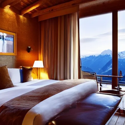Image similar to “luxury hotel in Switzerland on the mountains”