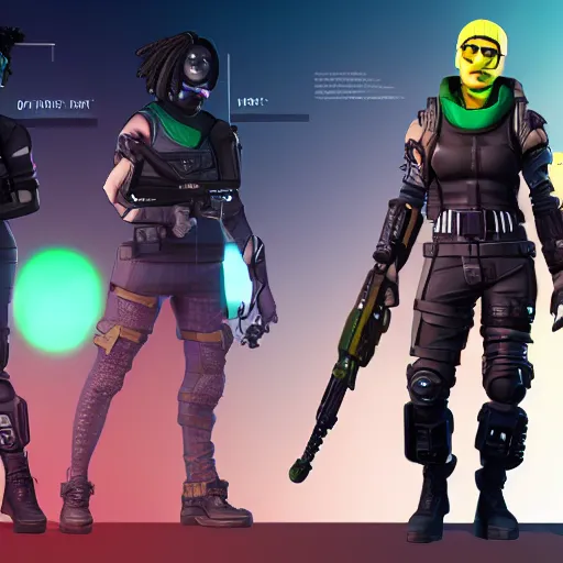 Image similar to cyberpunk mercenary fortnite character