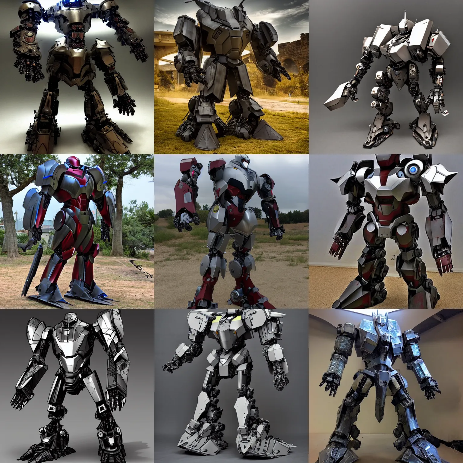 Prompt: heavy armored knight mech built by tony stark