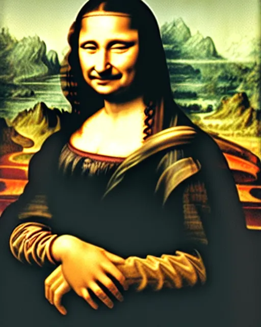 Image similar to paul chuckle as the mona lisa