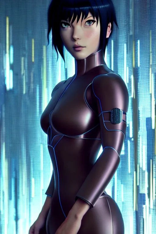 Image similar to weta disney pixar movie still portrait photo of ghost in the shell anime : : as motoko kusanagi by pixar : : by ilya kuvshinov, rossdraws, artgerm, maxim cover, octane render, 3 d, volumetric lighting, anti aliasing, raytracing : :