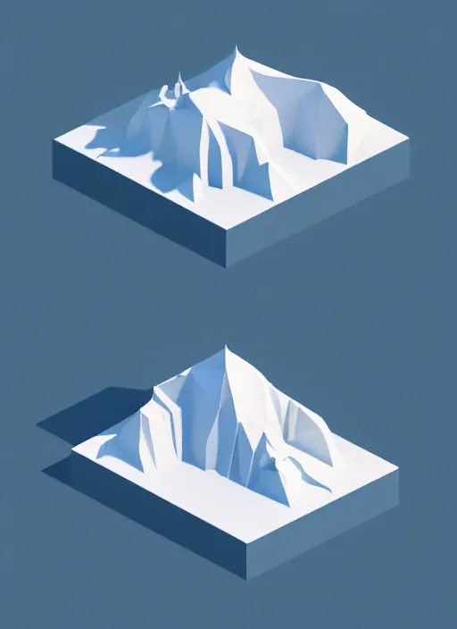 Image similar to a low poly isometric render of a icelandic mountain in the style of monument valley, intricate, elegant, smooth, illustration, simple, solid shapes, by nuri iyem, james gurney, james jean, greg rutkowski, anato finnstark. pixar, octane render