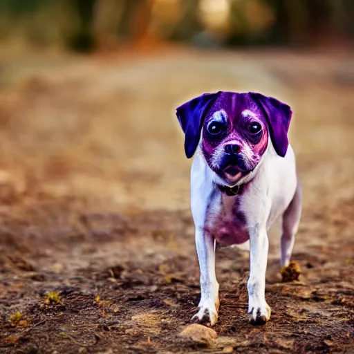 Prompt: a dog with a purple eye, 4k, winning awards, HD