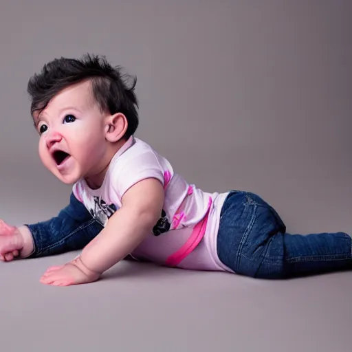 Prompt: baby Markiplier throwing a tantrum, professional photography baby magazine photoshoot, high definition,