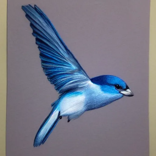 bird colored pencil drawing