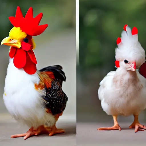 Image similar to photography cute chicken dressed as an inmate