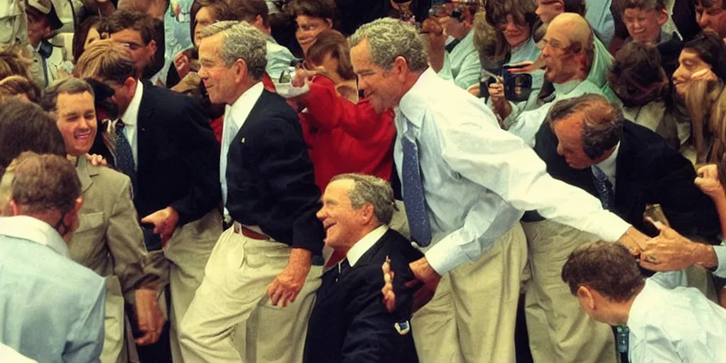 Image similar to “ george bush doing a kegstand ”