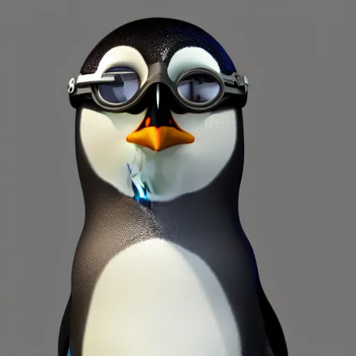 Prompt: 4k detailed portraid of a penguin working as a blacksmith with red googles on his head, high realistic, trending on artstation