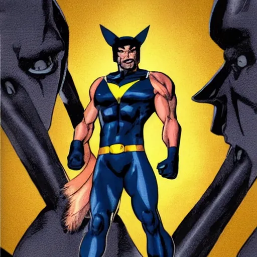 Prompt: x men wolverine making late art