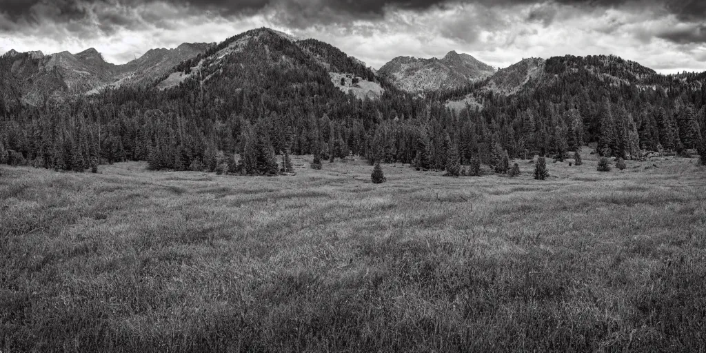 Prompt: landscape in the style of ansel adams