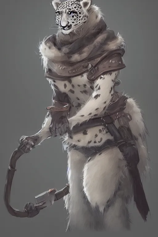 Prompt: anthropomorphic medieval snow leopard, trending on artstation, trending on furaffinity, digital art, by kawacy, anime, furry art, warm light, backlighting, cartoon, concept art, cyberpunk