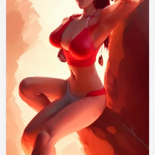 Prompt: red skinned woman, subsurface scattering, behance hd artstation by jesper ejsing by rhads, makoto shinkai and lois van baarle, ilya kuvshinov, ossdraws