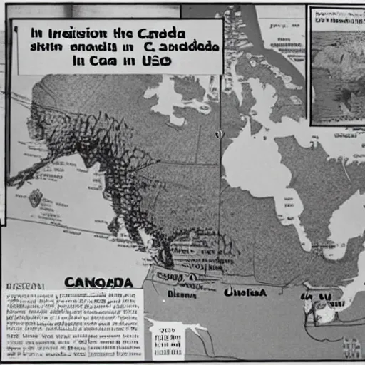 Prompt: invasion of canada by the usa plans 1 9 5 0 s