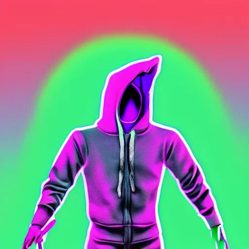 Image similar to cat skeletor in hoodie, portrait, vaporwave, synthwave, neon, vector graphics, cinematic, volumetric lighting, f 8 aperture, cinematic eastman 5 3 8 4 film, photorealistic