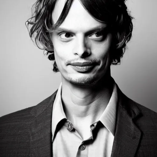 Image similar to a portrait photo of matthew gray gubler from criminal minds