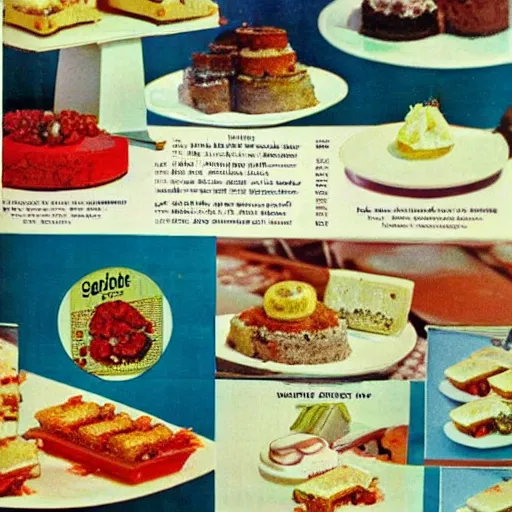 Prompt: photograph of dessert from 1970's cookbook in color