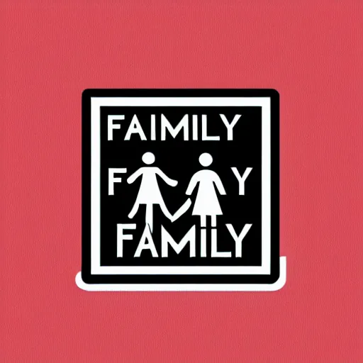 Prompt: family fashion logo, flat art, vector design