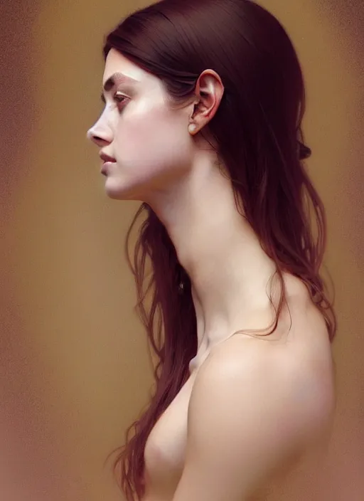 Prompt: symmetry!! portrait of young woman cursed with ever - increasing intelligence beauty and virtue, slice - of - life, realism, golden ratio proportions!! intricate, elegant, highly detailed, digital painting, artstation, concept art, smooth, sharp focus, illustration, art by artgerm and greg rutkowski and alphonse mucha