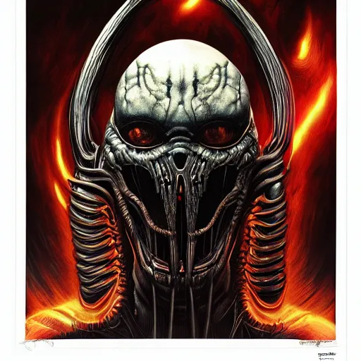 Image similar to elden ring giger doom scorn portrait, Pixar style, by Tristan Eaton Stanley Artgerm and Tom Bagshaw.