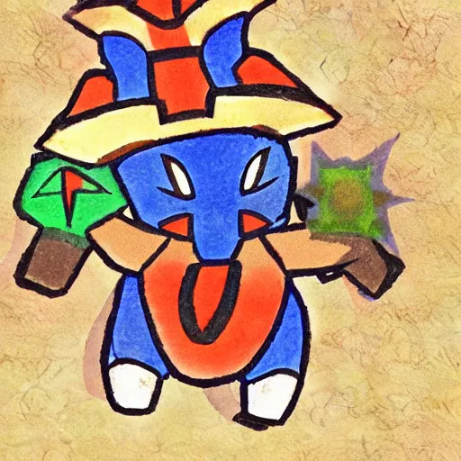 Image similar to an inca themed pokemon by ken sugimori