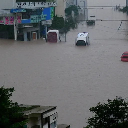 Image similar to heavy rain with flood in south korea