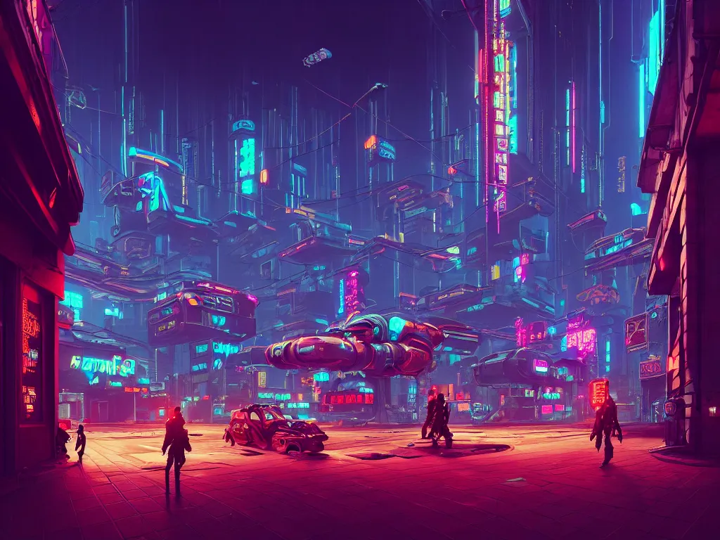 Prompt: cyberpunk city retro arcade, robotic limbs:: Simon Stålenhag and beeple and James Gilleard and Justin Gerard :: ornate, dynamic, particulate, intricate, elegant, highly detailed, centered, artstation, smooth, sharp focus, octane render, 3d