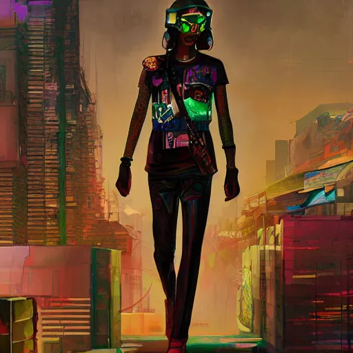 Prompt: cyberpunk favela fashion, gucci catwalk, oil painting, digital art, ultradetailed, artstation