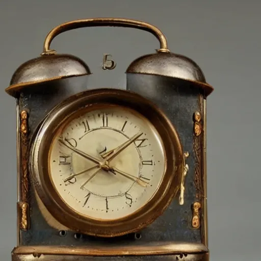 Image similar to an alarm clock from the 1800s that is made of human teeth