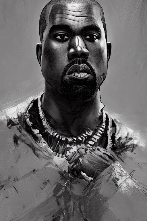 Image similar to Portrait of Kanye West, marvel comics, dark, intricate, highly detailed, smooth, artstation, digital illustration by Ruan Jia and Mandy Jurgens and Artgerm and Wayne Barlowe and Greg Rutkowski and Zdislav Beksinski