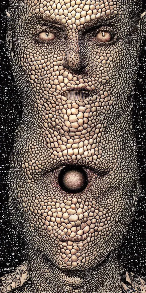 Image similar to cell shaded optical illusion by dan hillier, color work by ethan van sciver