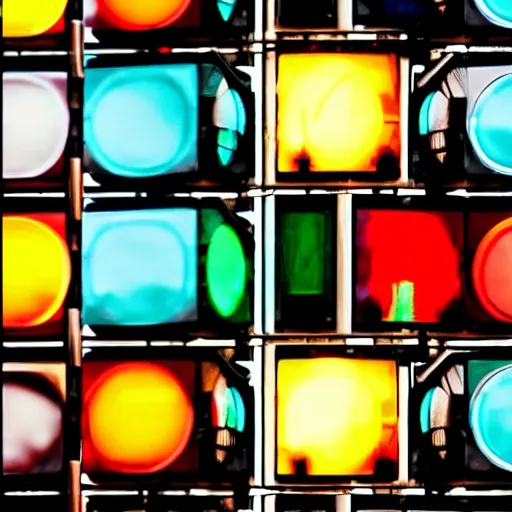 Image similar to traffic lights with various images in them